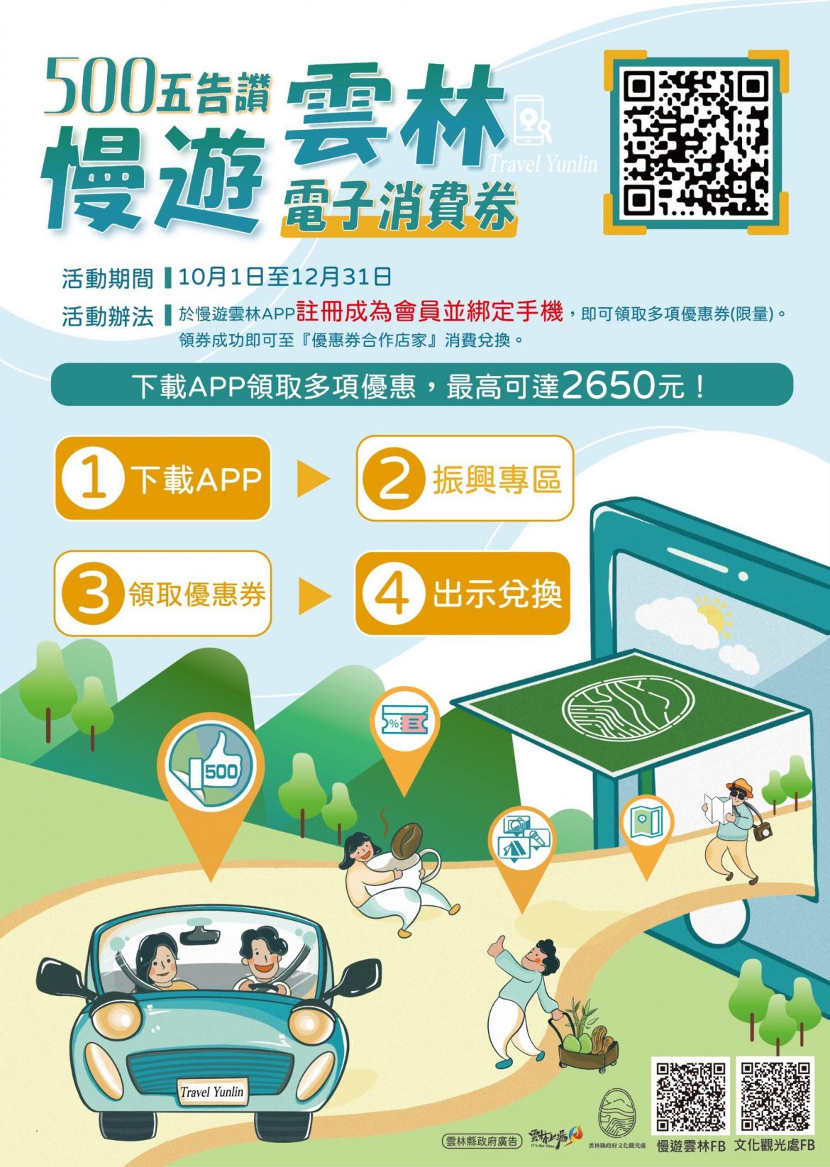 10月觀光來雲林  雲林縣政府推APP電子優惠券