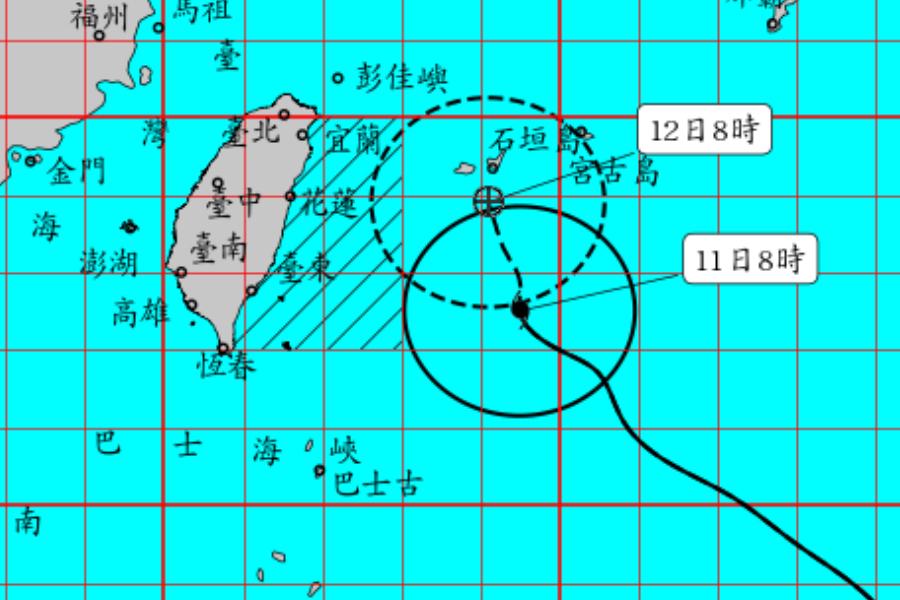中颱「梅花」8:30發布海上颱風警報       5縣市大雨特報