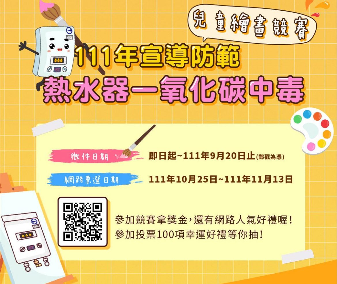 防範CO中毒繪畫競賽人氣票選開跑  學童視角帶你守護居家安全