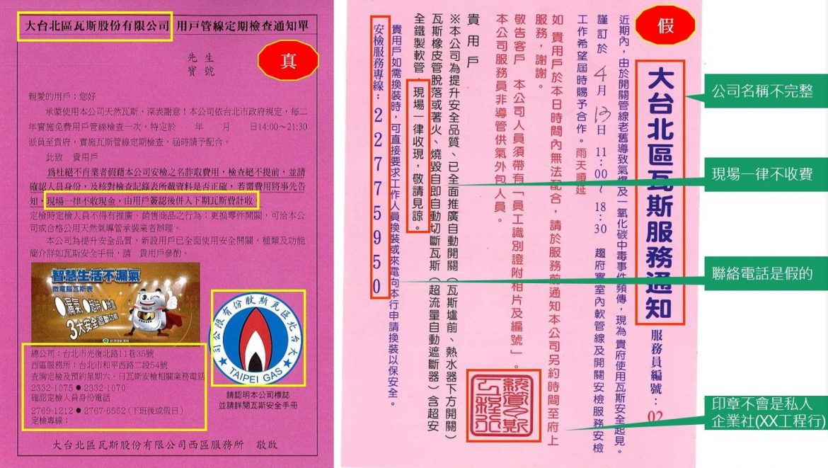 天氣漸涼！慎防不肖業者假冒瓦斯公司安檢推銷劣質瓦斯器材