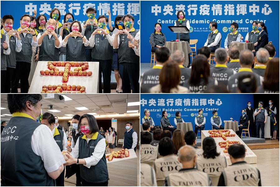 指揮中心為防疫拚了1000天　總統蔡英文：更要加把勁讓臺灣大步前進