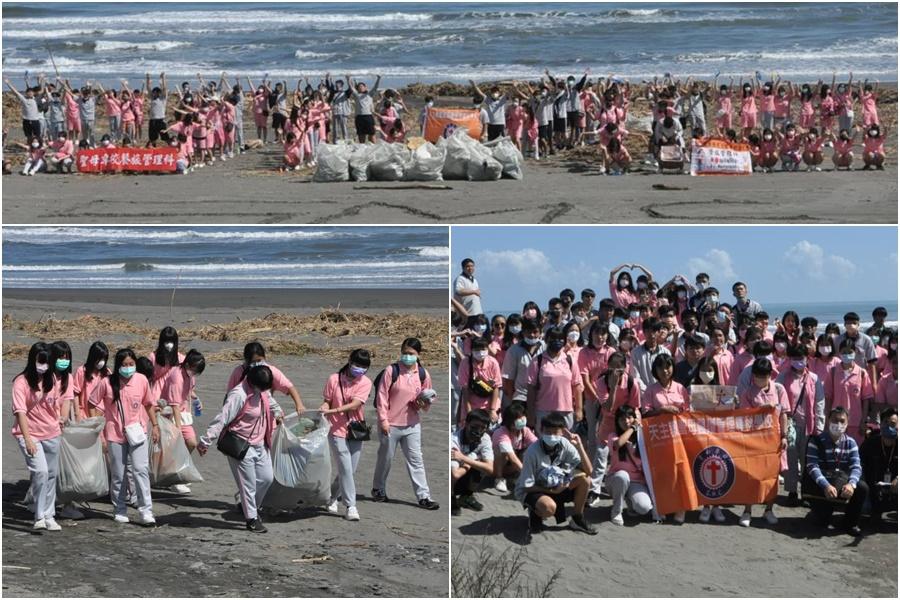 向海致敬─聖母專校近百師生齊淨灘　靈醫七十護家園