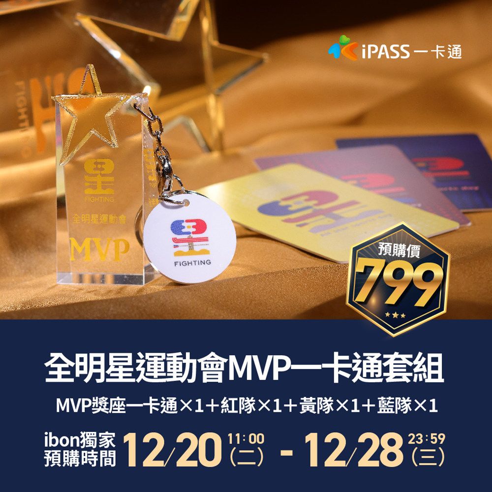 《全明星運動會4》賽事進入最後階段  好看娛樂與一卡通合作  推出MVP獎座立體卡及3隊套卡