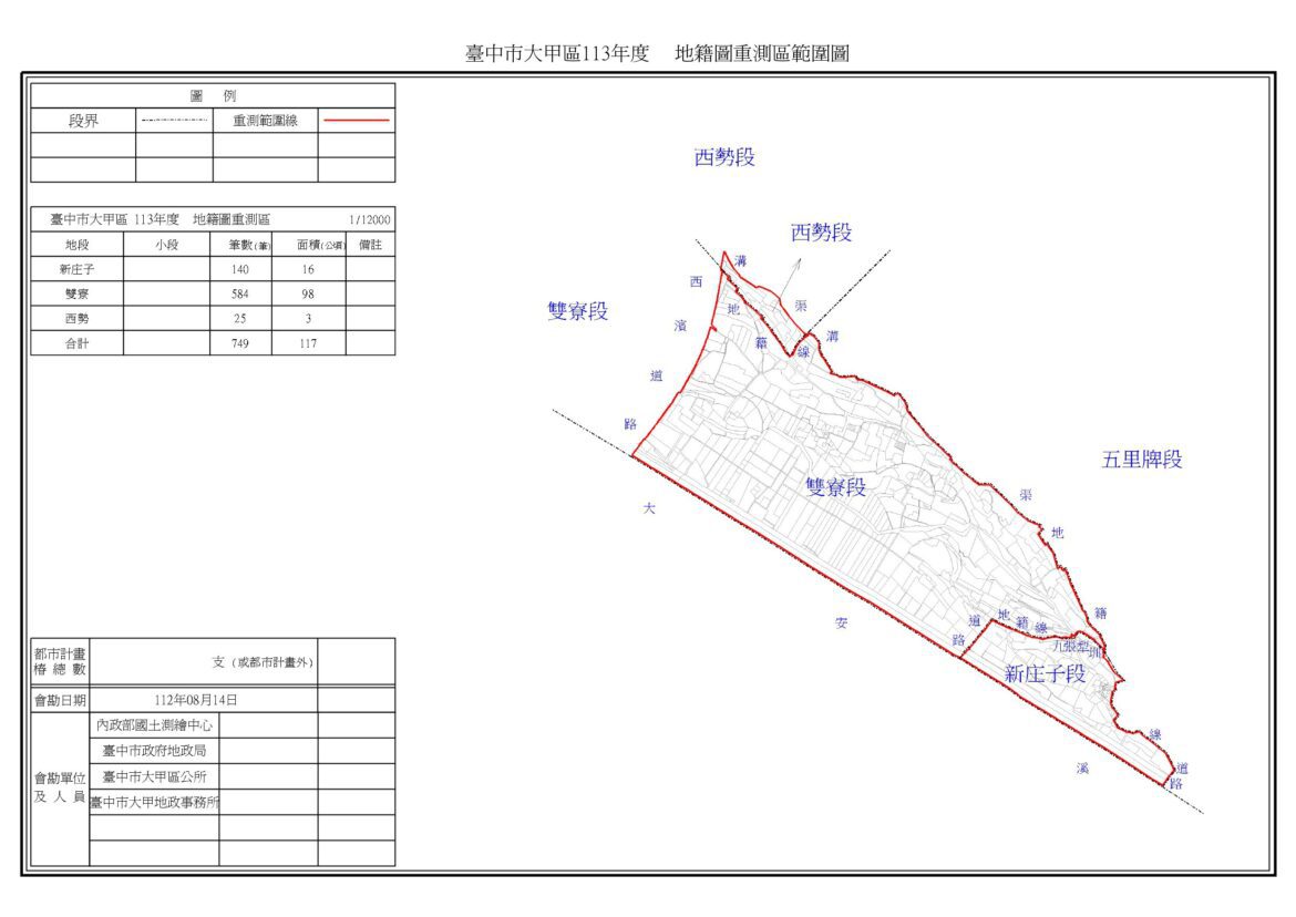 地籍圖重測　大甲地所分區舉行宣導會暨檔案巡迴展