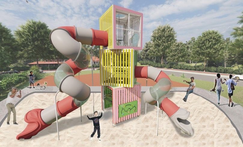 新社復盛公園主題溜滑梯工程開工　打造山城最美櫻花主題共融遊戲場