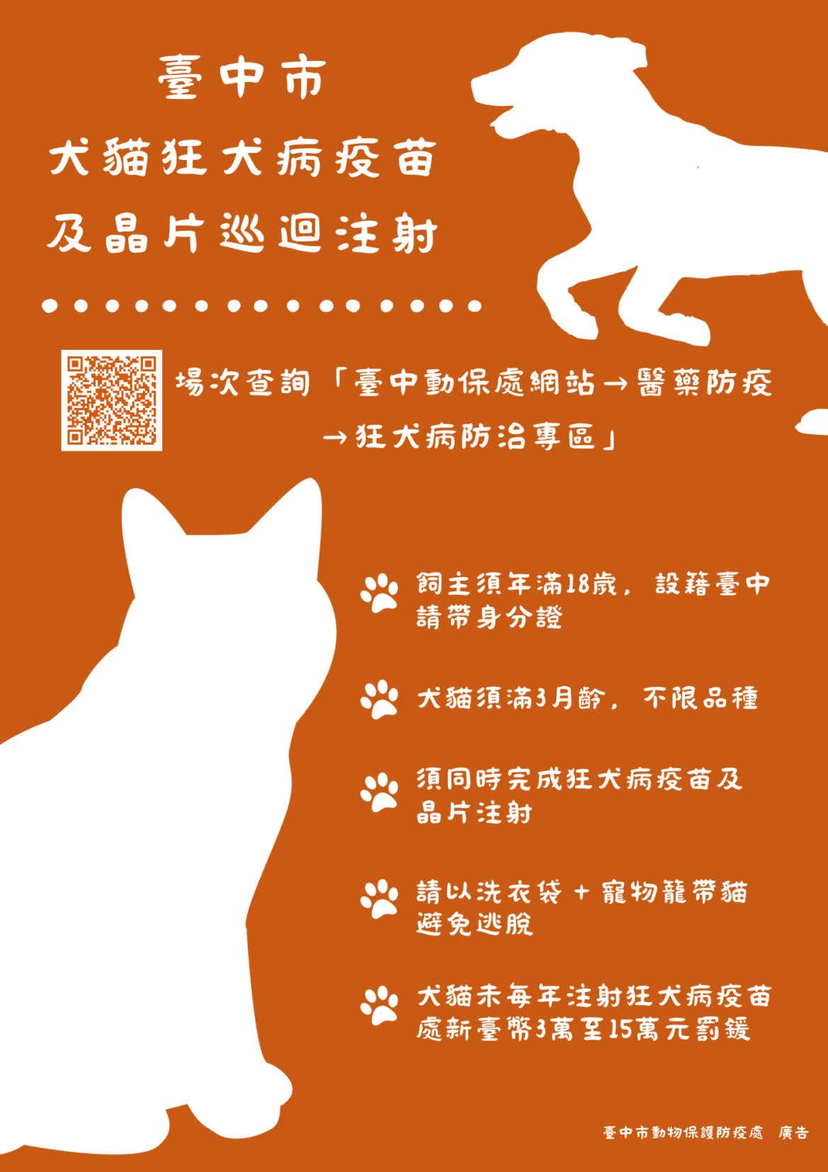 犬貓防疫計畫　中市明年1、2月疫苗及晶片巡迴注射將開跑