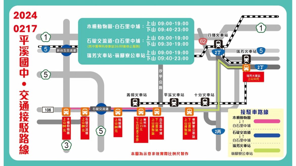 新北市平溪天燈節交通阻擋？別擔心     大眾運輸＋接駁車為您解