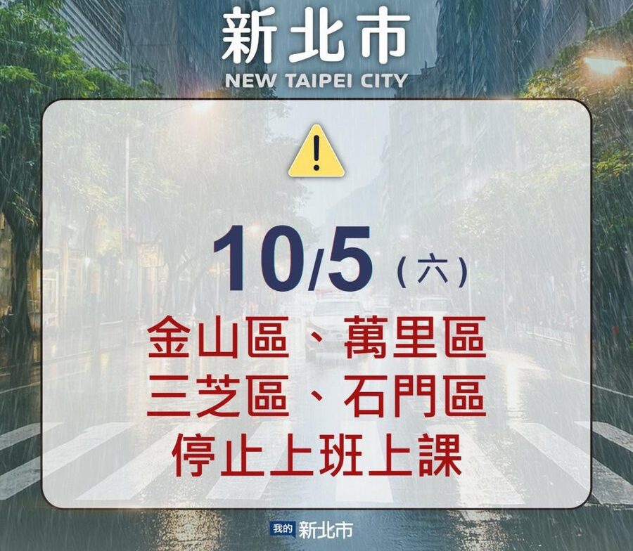 新北4區停班停課　開放路邊紅、黃線停車