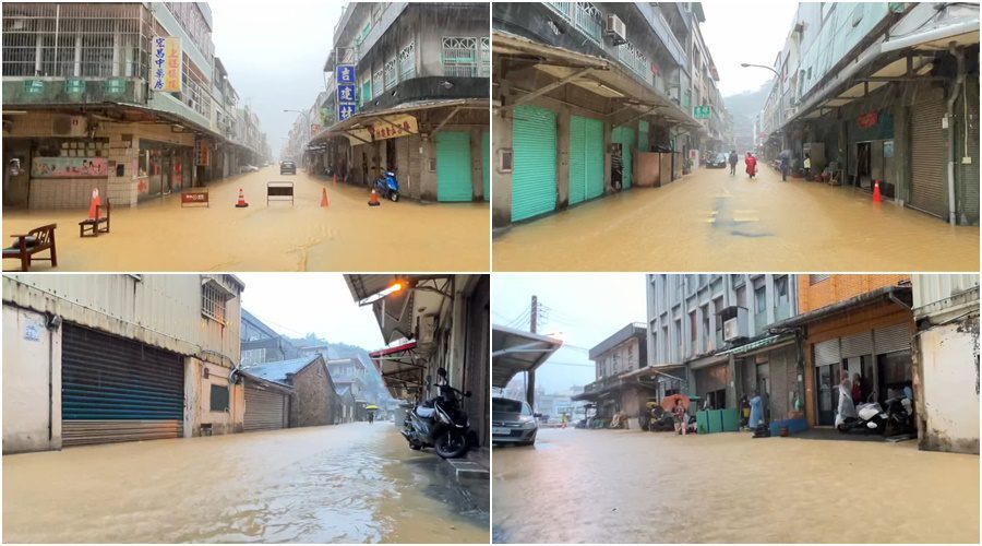 滂沱大雨直直落　宜蘭紛傳水災　南方澳成澤國