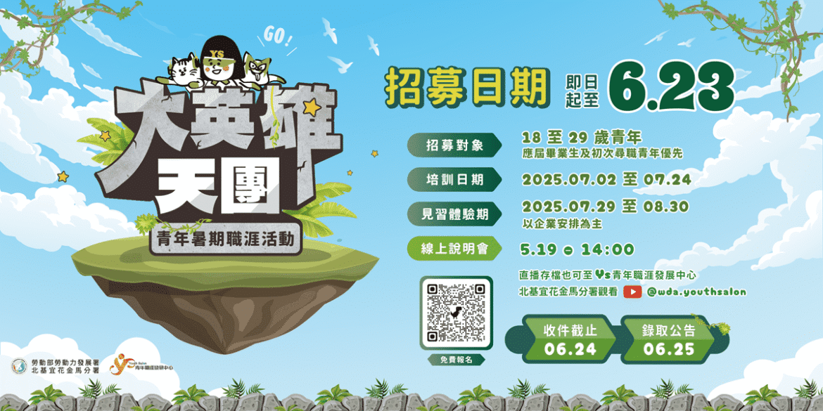 「大英雄天團2」升級出擊 北分署青年暑期職涯活動報名延長至6/23止！