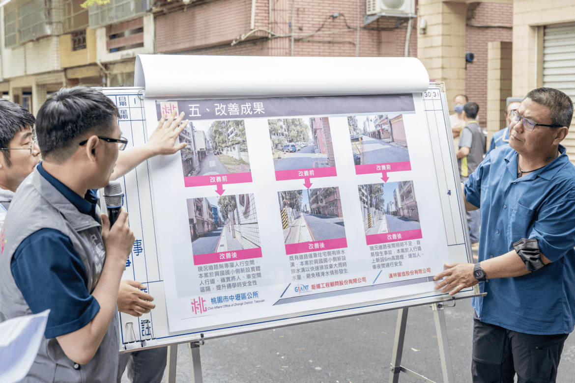有限經費解決大問題     張善政視察中壢興隆街拓寬     為在地居民帶來宜居環境