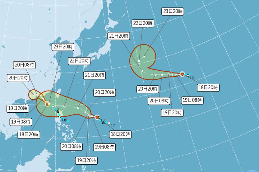 三颱共舞！ 米塔、樺加沙、浣熊颱風接力生成了