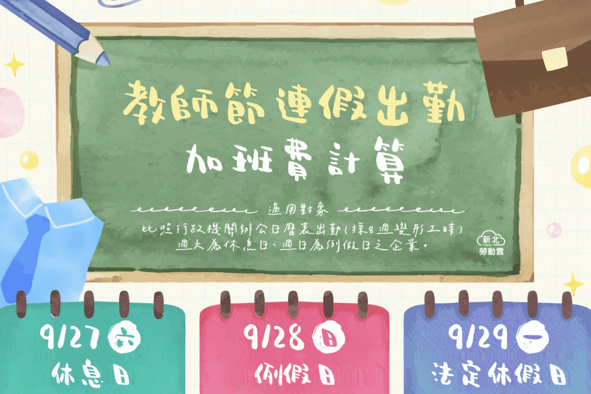 新北勞工局提醒     教師節補假若需出勤     應徵得同意並加發工資