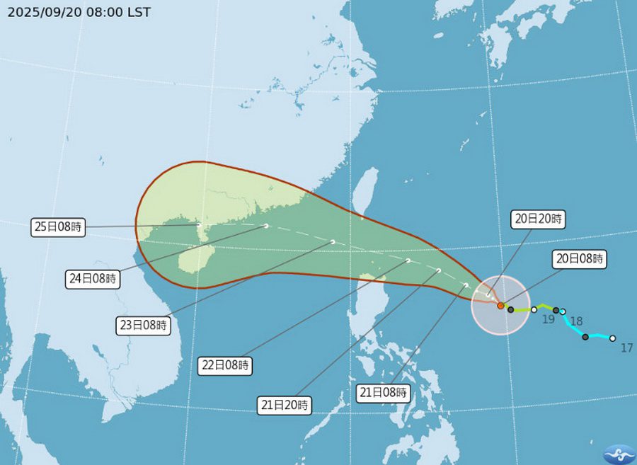 影音/中颱樺加沙持續接近 不排除0921上半天發警報