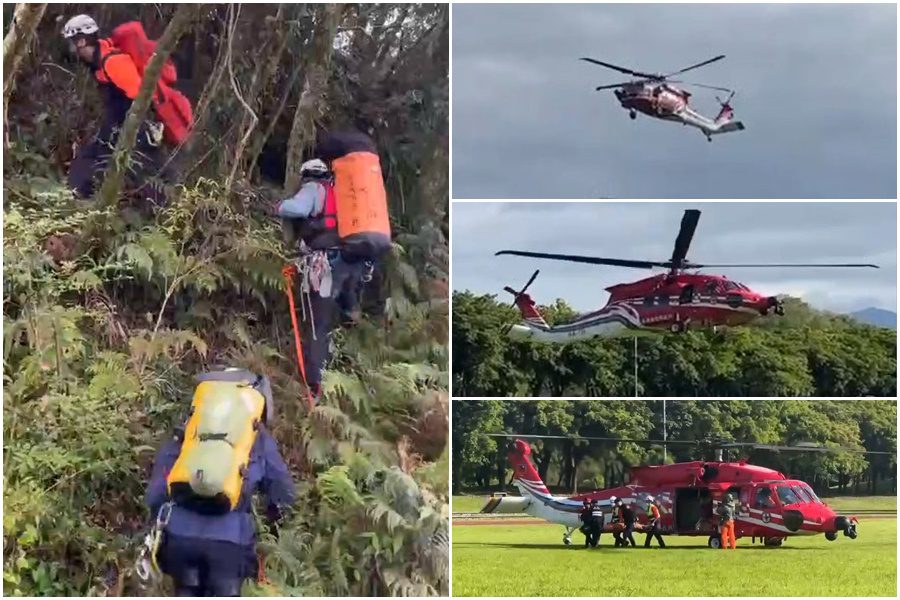 影音/結伴登山1人被落石砸傷 陸空協力救援送醫