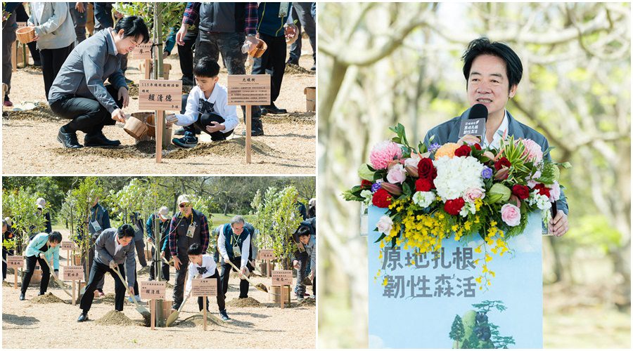 到桃園植樹　賴清德：為下一代創造更美好永續的家園