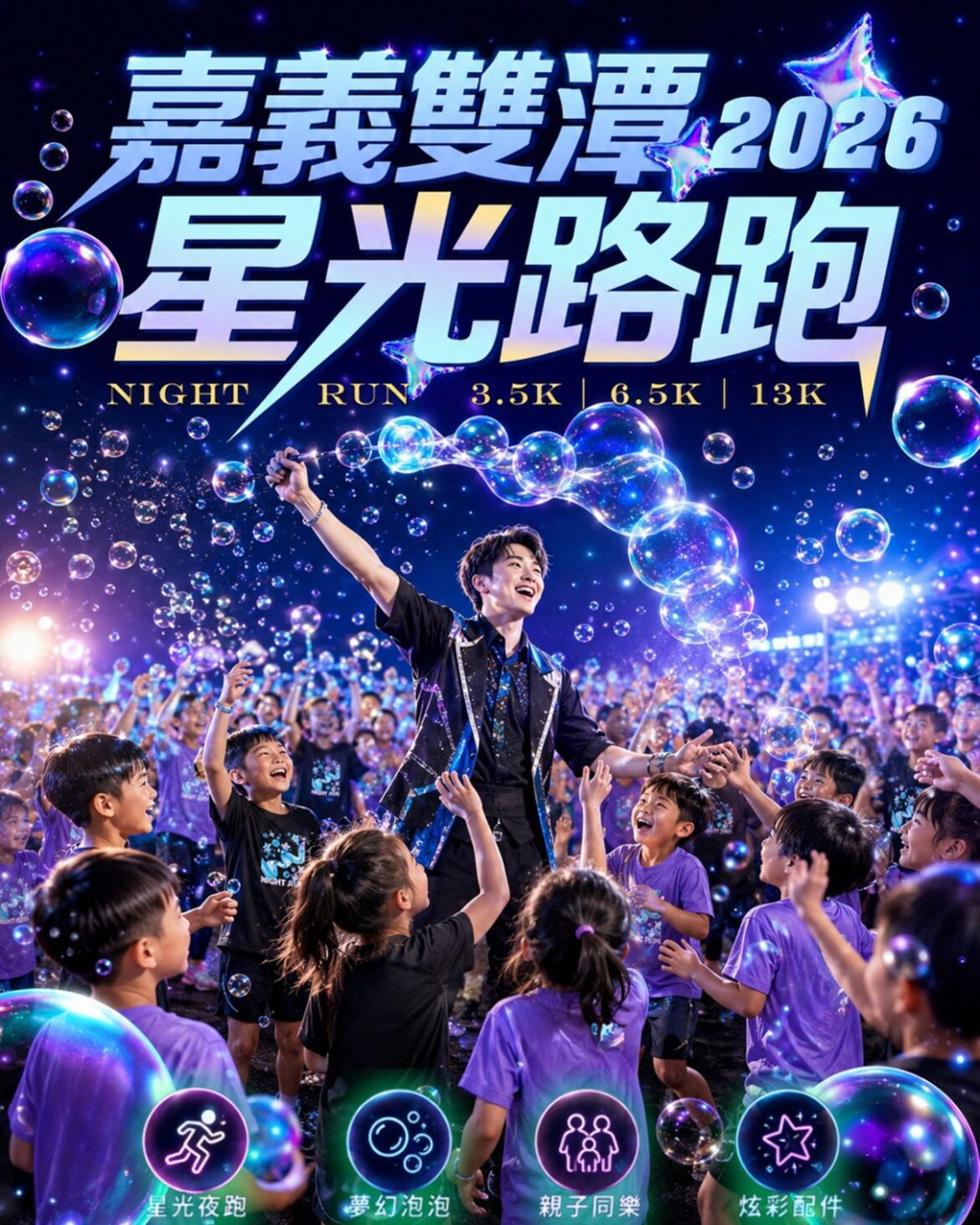 2026嘉義雙潭星光路跑即日起開放報名　泡泡派對點亮夏夜