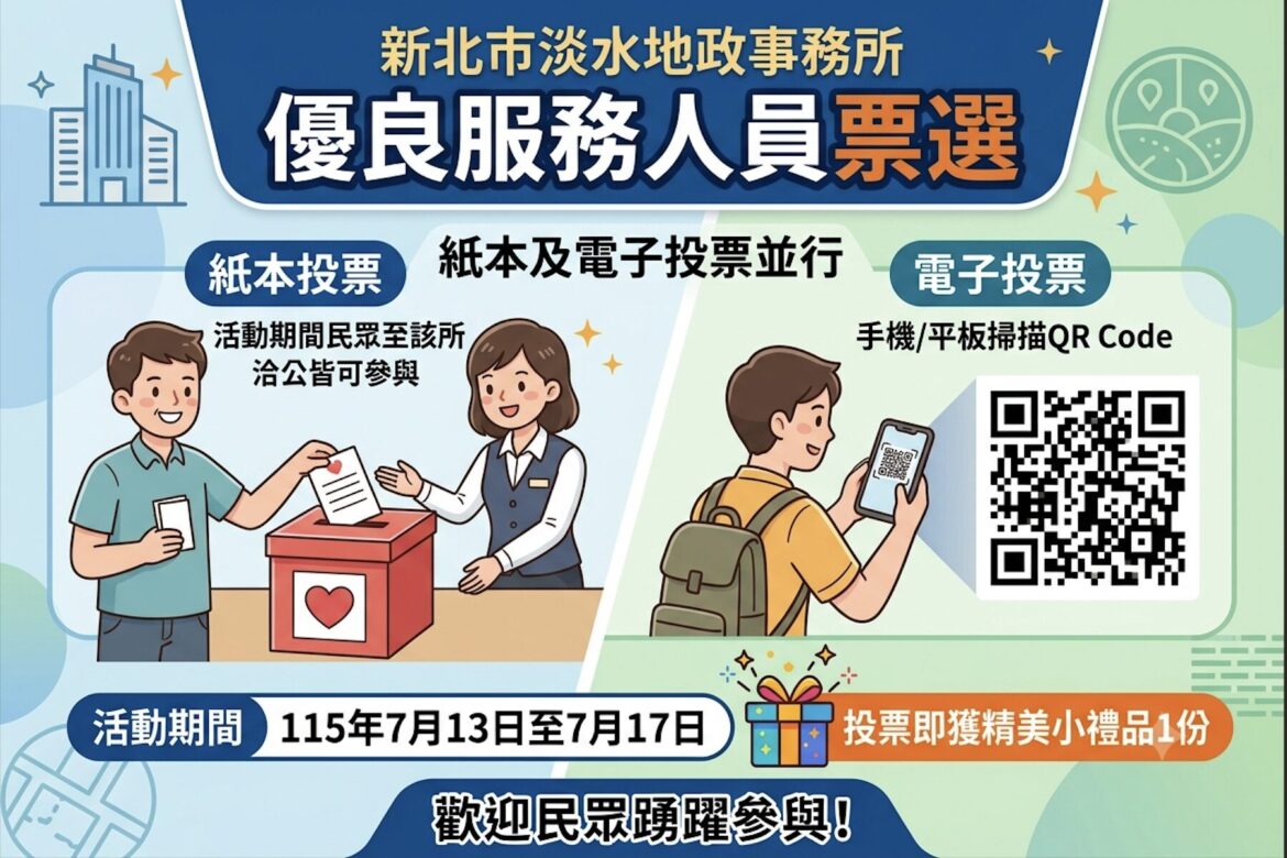 淡水地政事務所推動六心級服務     邀請民眾參與票選活動