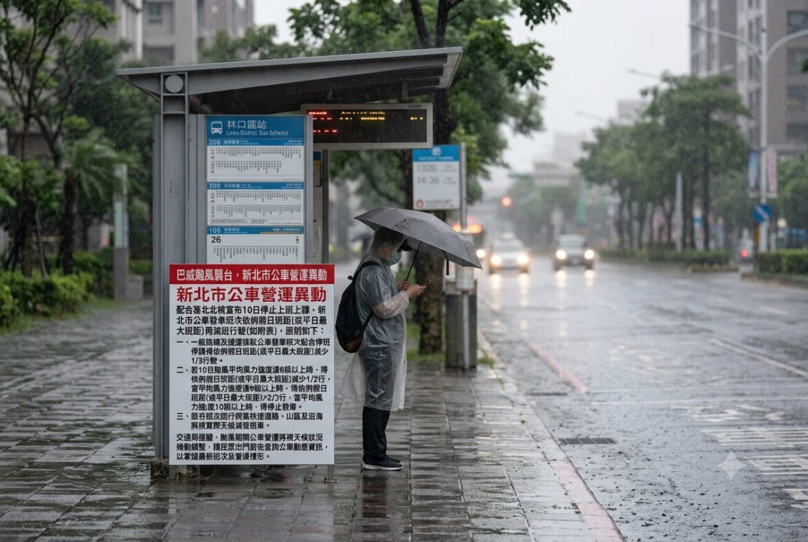 巴威颱風來襲配合停班課新北市公車將依天候狀況機動減班行駛